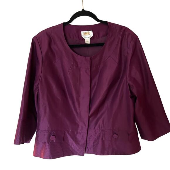 Talbots Purple Silk Formal Jacket SZ 20​ - Picture 1 of 7